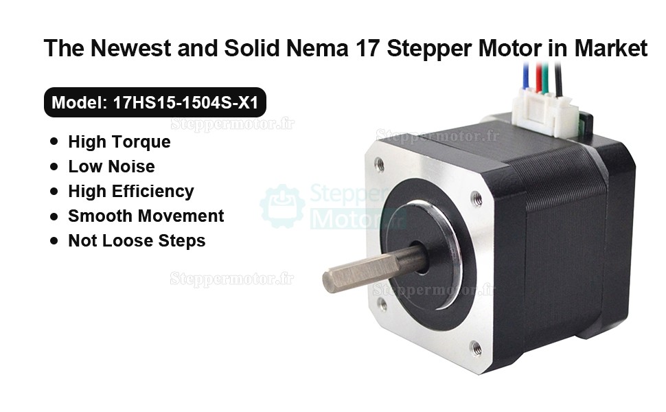 Moteur pas à pas Nema 17 bipolaire 17HS15-1504S-X1 1,8degrésree 45Ncm pour bricolage CNC/imprimante/extrudeuse 3D