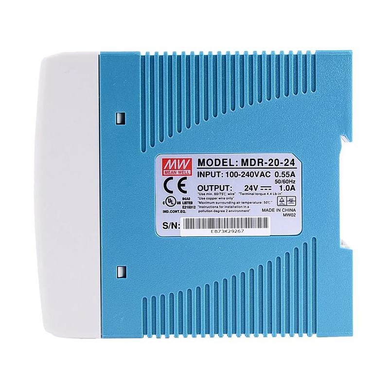 Alimentation rail din Meanwell MDR-20-24 alimentation à découpage 20W 24VCC 1A 115/230VCA