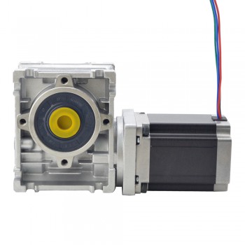 Motoréducteur roue et vis sans fin Nema 23 2,8A L=76mm avec 20:1 reducteur vis sans fin NMRV30