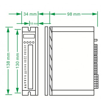 Kit Moteur Pas à Pas 1 Axe en Boucle Fermée 1-OK2D57ECS-23HE22 1,2 Nm 4A (Moteur Nema 23 & Driver)