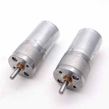 2 Pièces Φ24.4mm 6V/12V motoréducteur CC brushed moteur PMDC GM25-370CA avec réducteurs arbre parallèle