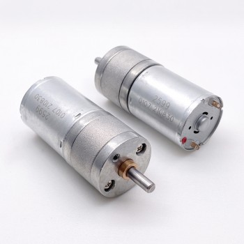 2 Pièces Φ24.4mm 6V/12V motoréducteur CC brushed moteur PMDC GM25-370CA avec réducteurs arbre parallèle