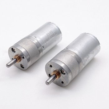 2 Pièces Φ24.4mm 6V/12V motoréducteur CC brushed moteur PMDC GM25-370CA avec réducteurs arbre parallèle