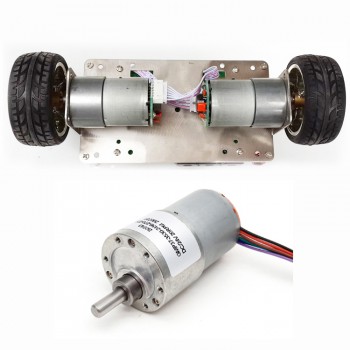 2 Pièces 12V/24V motoréducteur CC brushed moteur PMDC GM37-3530 avec rapport 6~810 réducteurs arbre parallèle