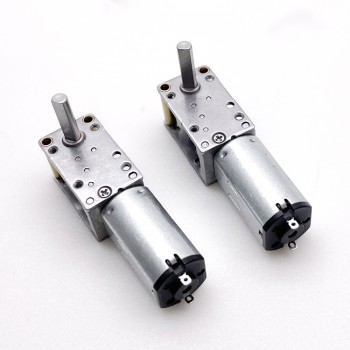 2 Pièces 6V/12V mini motoréducteur CC brushed 0,3W arbre 4mm avec réducteur à vis sans fin à arbre de sortie à 90 degrés