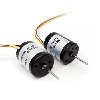 2 Pièces Moteur CC sans balais (moteur bldc) TEC2430 Φ22.4mm 12V/24V 4500tr/min 3W 0,05 kg.cm arbre 2 mm