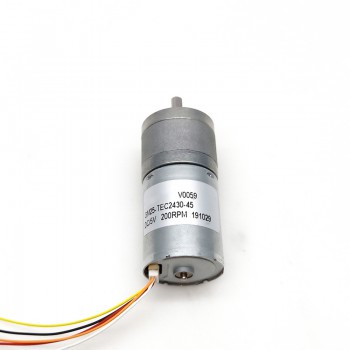 2 Pièces Φ25mm 12V/24V motoréducteur CC brushed GM25-TEC2430 avec réducteurs arbre parallèle rapport 4~499 0,2-5kg.cm