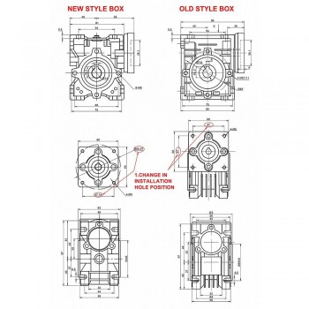 Réducteur à vis sans fin NMRV030 5:1 10:1 20:1 30:1 50:1 pour Moteur pas à pas/servomoteur Nema 23