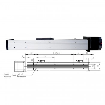 Rail de guidage linéaire actionneur linéaire FSL40 50-1000 mm avec moteur pas à pas Nema 23