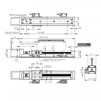 Mini rail de guidage linéaire actionneur linéaire FSK30J 50-500mm avec moteur pas à pas Nema 14