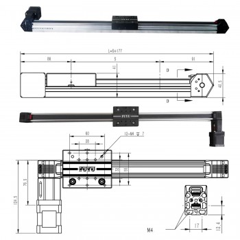 Rail de guidage linéaire actionneur linéaire FPB30 avec moteur pas à pas Nema 17 pour CNC