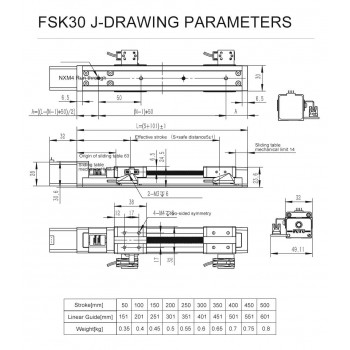 2 pièces FSK30J Mini Rail de guidage linéaire actionneur linéaire avec moteur pas à pas Nema 11