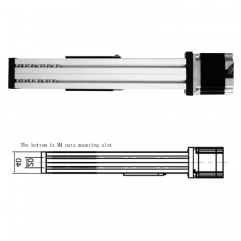 Actionneur à vis à billes linéaires Étape de guidage linéaire CNC FSL40 500mm avec moteur pas à pas Nema 23