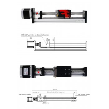 Actionneur à vis à billes linéaires Étape de guidage linéaire CNC FSL40 500mm avec moteur pas à pas Nema 23