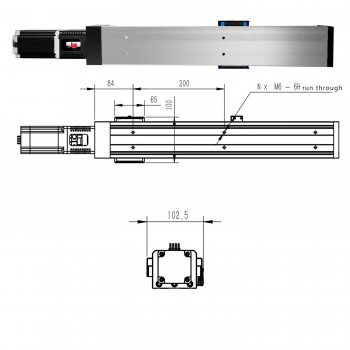 Module de guidage linéaire à vis à billes à double rail FSK80 100-1000mm avec moteur pas à pas Nema 24