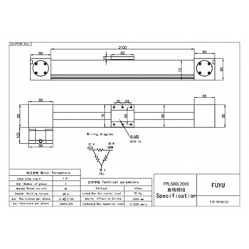 Rail de guidage linéaire CNC à grande vitesse actionneur linéaire FBL80 1000mm avec moteur pas à pas Nema 34