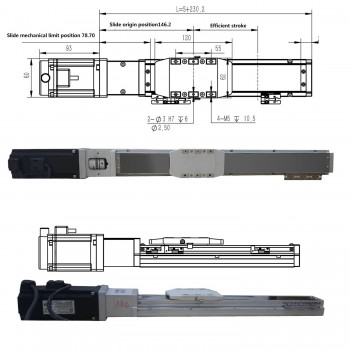 Module linéaire à double rail actionneur linéaire FCH60 50-1000mm avec servomoteur 400 W