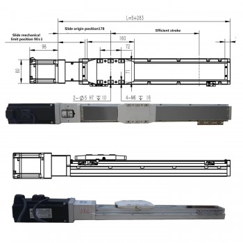 Module linéaire à double rail actionneur linéaire FCH90 50-1100mm avec servomoteur 400 W