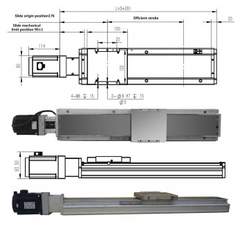 Module linéaire à double rail actionneur linéaire FCH140 50-1250mm avec servomoteur 400 W