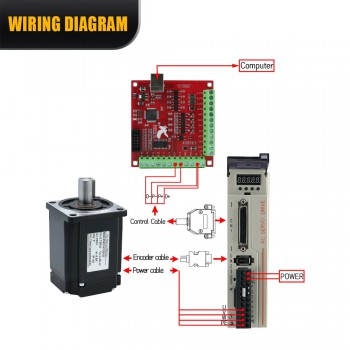 Kit de servomoteur ca 400 W/600 W/750 W/1000 W + Driver 110V/220V 1,27 Nm-3,8 Nm pour systèmes CNC et PLC