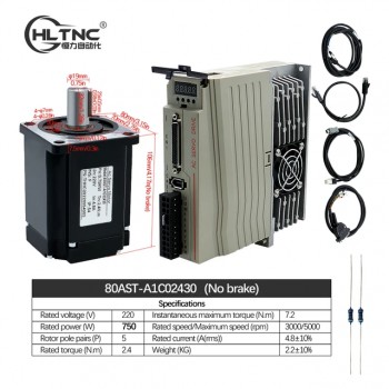 Kit de servomoteur ca 400 W/600 W/750 W/1000 W + Driver 110V/220V 1,27 Nm-3,8 Nm pour systèmes CNC et PLC