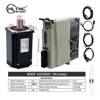 Kit de servomoteur ca 400 W/600 W/750 W/1000 W + Driver 110V/220V 1,27 Nm-3,8 Nm pour systèmes CNC et PLC