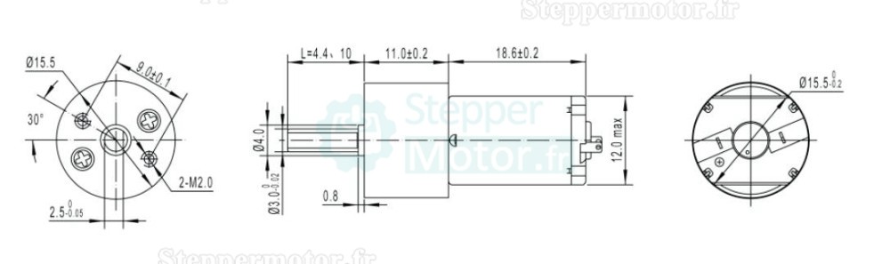 2 Pièces Φ15,5mm 6V/12V motoréducteur CC brushed moteur PMDC GM16-030PA avec rapport 18~336 réducteurs arbre parallèle