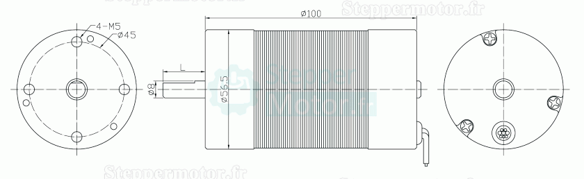 2 Pièces Moteur CC sans balais TEC56100 12V/24V 400g.cm 3050tr/min 12,5W arbre 8mm