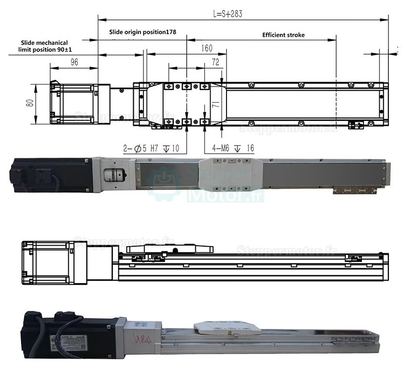 Module linéaire à double rail actionneur linéaire FCH90 50-1100mm avec servomoteur 400 W