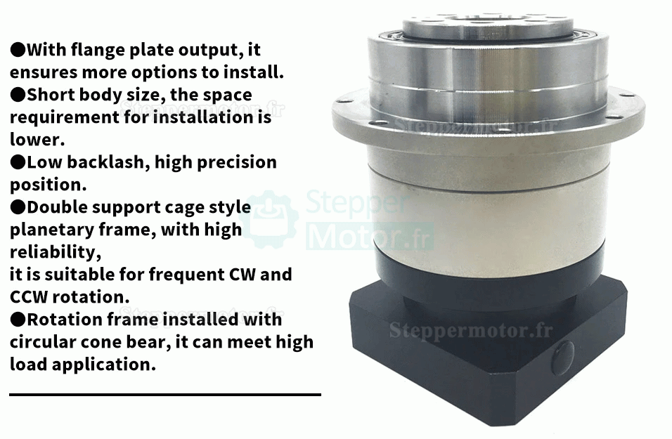 Réducteur planétaire hélicoïdal série PLX120 pour moteur pas à pas Nema 42 et servomoteur 110 mm/130 mm