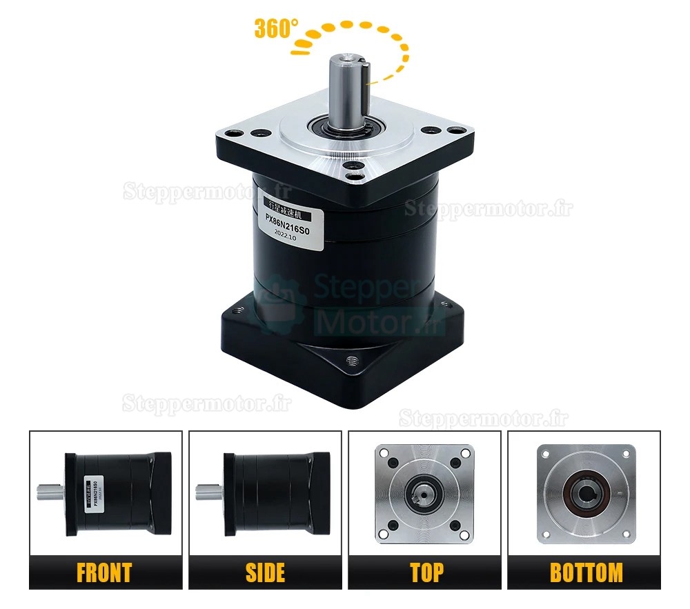 Réducteur planétaire série PX86 Nema 24 Arbre d'entrée 14 mm Arbre de sortie 16 mm